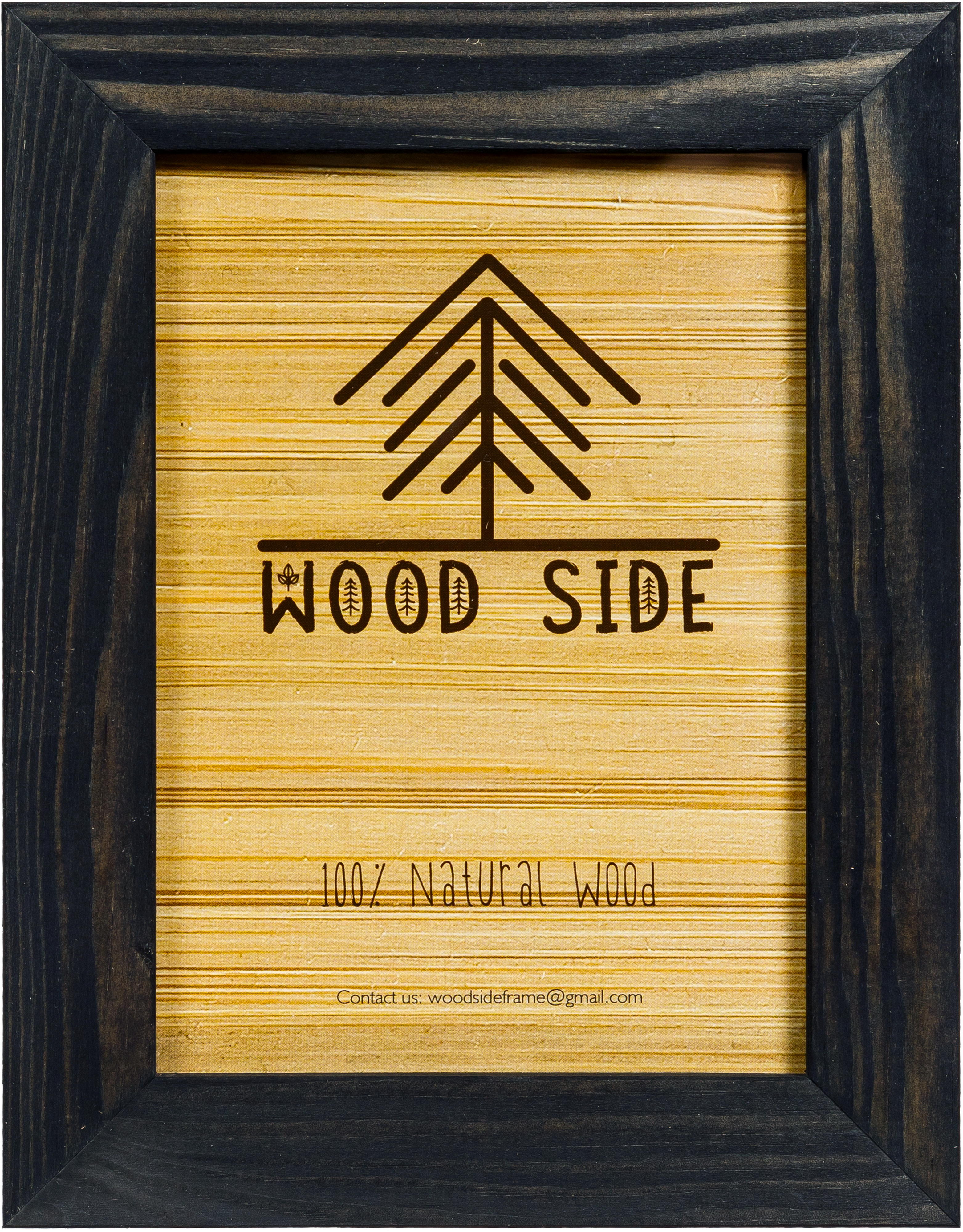 Wood Side Orbis 12x16 Rustic Wooden Picture Frame, Charcoal photo 1