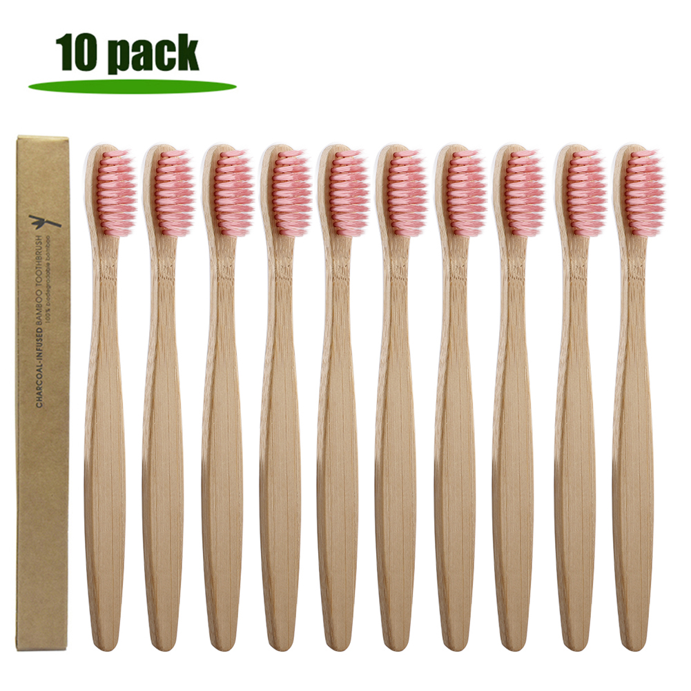 10pcs Bamboo Toothbrush Soft Bristle Healthy Dental Oral Care Eco