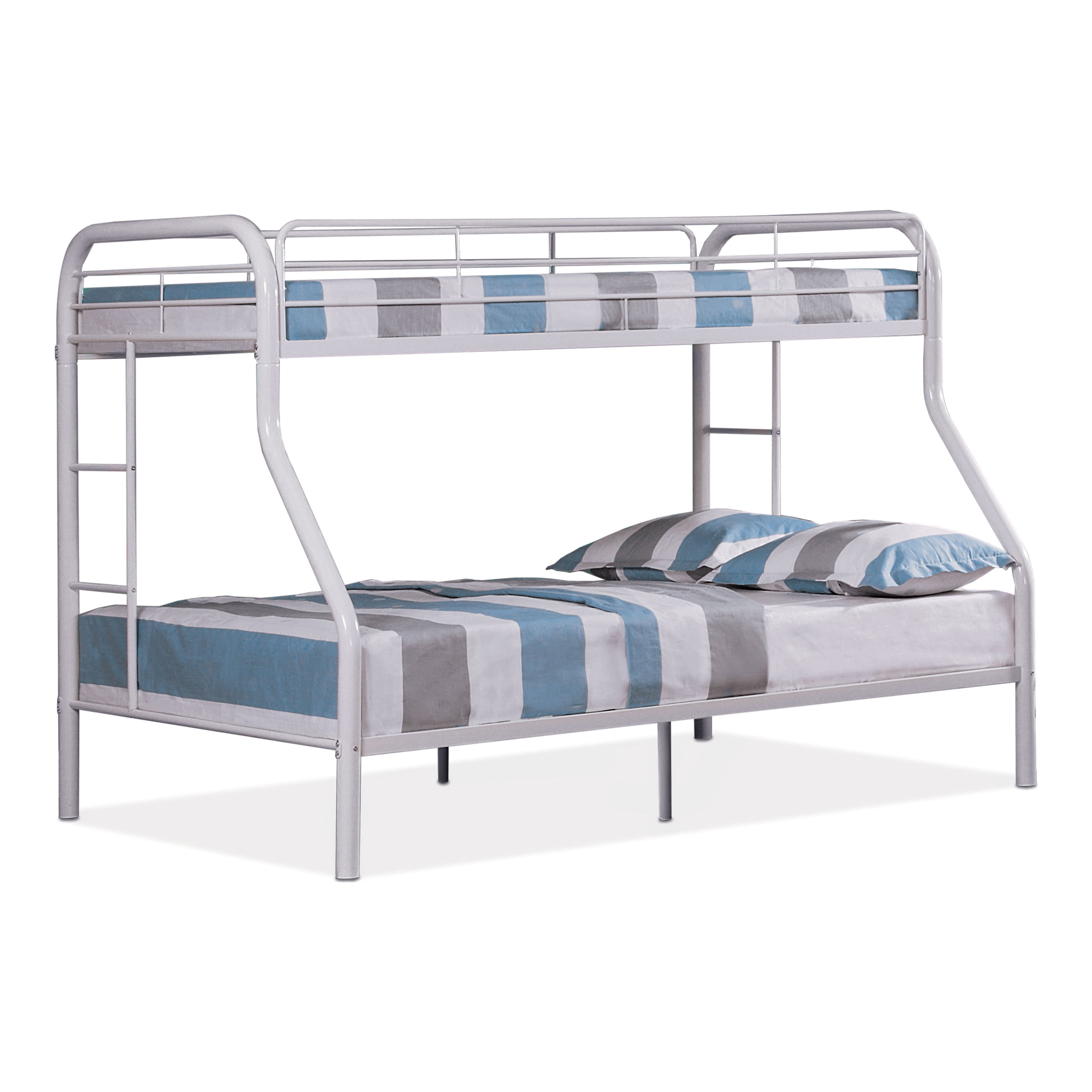 Furniture of America Mihauk Kids Metal Twin over Full Bunk Bed with Side Ladder, White