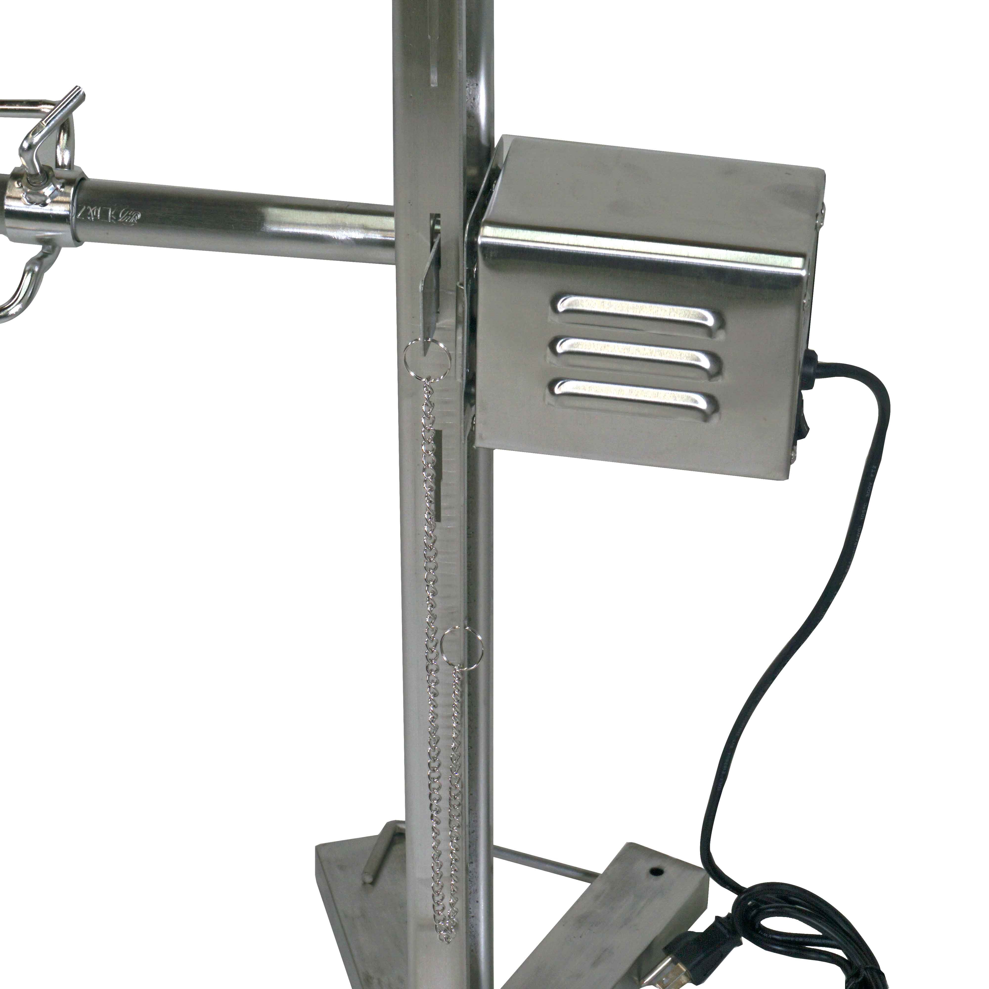 Titan Outdoors Stainless Steel 90 lb Capacity Open Fire Rotisserie