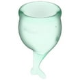 thumbnail image 5 of Satisfyer Feel Secure Menstrual Cup - Reusable Period Cup with Removal Stem - Soft, Flexible Body-Safe Silicone, Easy Insertion & Removal - Includes 2 Cup Sizes for All Flows (Light Green), 5 of 7