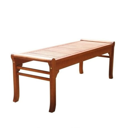 Style Backless Bench - Malibu Eco-friendly 4-foot Backless Outdoor Hardwood Garden Bench