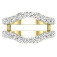 thumbnail image 2 of Dazzlingrock Collection Round White Diamond Wedding Enhancer Guard Double Ring for Women (1.75 ctw, Color I-J, Clarity I1-I2) in 18K Yellow Gold, Size 6, 2 of 6