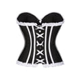 thumbnail image 4 of Corset Tops for Women Waist Cincher Going Out Overbust Bustier Halloween Costume Gothic Renaissance Color Block Shapewear White L, 4 of 4