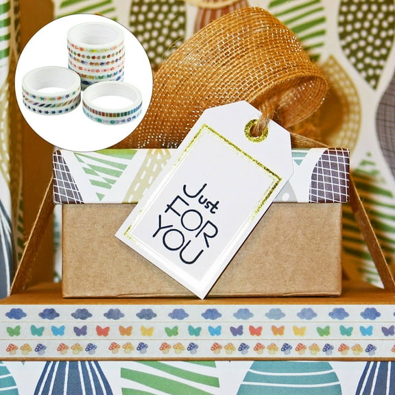 Soimiss 12 Rolls of Creative Journaling Supplies Assorted Color for Gift Box Decoration and Crafting