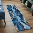 thumbnail image 5 of Blue Marble Kitchen Runner Rug 2x6 Washable Runners for Hallway Non Slip Contemporary Abstract Golden Foil Texture Large Area Rug Indoor Floor Carpet for Bathroom Laundry Entryway Bedroom Living Room, 5 of 8