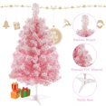 thumbnail image 3 of Árbol de Navidad Gloreyan de 60 cm, PVC rosa, flocado en la nieve, con soporte, 3 of 8