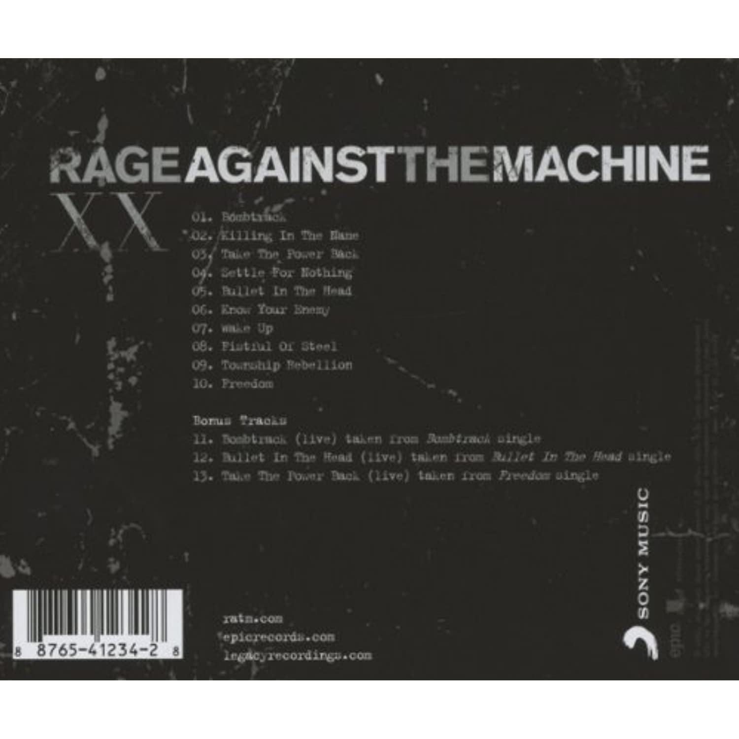 Rage Against The Machine - Rage Against The Machine - XX