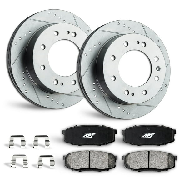 APF Rear Brake Kit Rotors and Pads for Chevrolet Silverado 3500 2001-2006