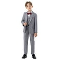 thumbnail image 2 of MKOSPLRT 12M-14Y Boys' 6-Piece Blazer Suit Set Jacket + Dress Shirt + Vest + Pants + Bow Tie + Pocket Square Formal Wedding Pageant Outfit, 2 of 9