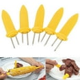 thumbnail image 2 of 1 Pc Stainless Steel Corn on the Cob holders, BBQ Corn on a Skewer, Corn on the Grill Stainless Steel Corn Cob Holders with Silicone Handle & Convenient Butter Spreading Tool, Yellow, 2 of 9