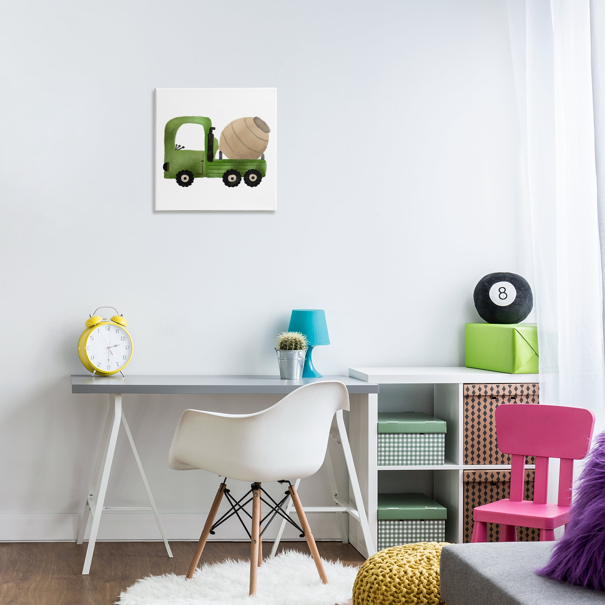 Stupell Industries Construction Truck Vehicle Transportation Painting Wrapped Canvas Art Print Wall Art, 17 x 17