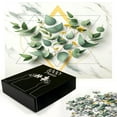 thumbnail image 3 of Ambesonne Eucalyptus Leaves Jigsaw Puzzle Durable Cardboard, Branches Polygons, 1000 pcs, Peacock Green Mustard, 3 of 6