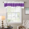 thumbnail image 6 of Classic Purple Tie Up Valances Curtain, Adjustable Kitchen Solid Color Stripe Pure Line Valances for Windows Decor, Rod Pocket Short Curtains Set for Bedroom/Bathroom, 54"x18", 6 of 9