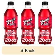 (3 pack) Barq's Red Creme Soda Pop Bottle, 20 fl oz