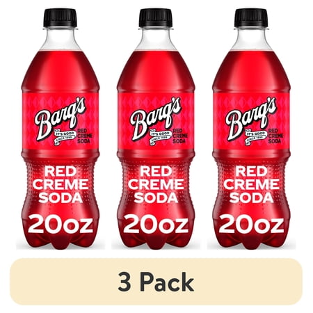(3 pack) Barq's Red Creme Soda Pop Bottle, 20 fl oz