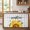 Brown Yellow, variant on Cabinet Curtains 35"W x 35"L, Sunflowers Sink Skirt for Bathroom Kitchen Self Adhesive, Yellow Plaid Sunshine Vintage Country Bee Desk Privacy Short Curtain for Under Sink Classroom Closet