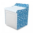 thumbnail image 2 of Whale Washer Cover, Simple Doodle Drawn Aquatic Giant Mammal Fish on Blue Tone Backdrop, Waterproof Dustproof Decorative Fabric, 29" x 28" x 40", Sky Blue Pale Seafoam, by Ambesonne, 2 of 3