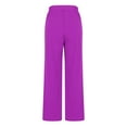 thumbnail image 5 of Womens Loose Fit Pants 2025 Summer Beach Long Palazzo Pants Wide Leg Pants Loose Fit Yoga Soft Trousers with Pockets Purple,M, 5 of 6