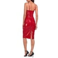 thumbnail image 5 of HDE Women's Latex Midi Bodycon Dress Party Balconette Dresses Red L, 5 of 6