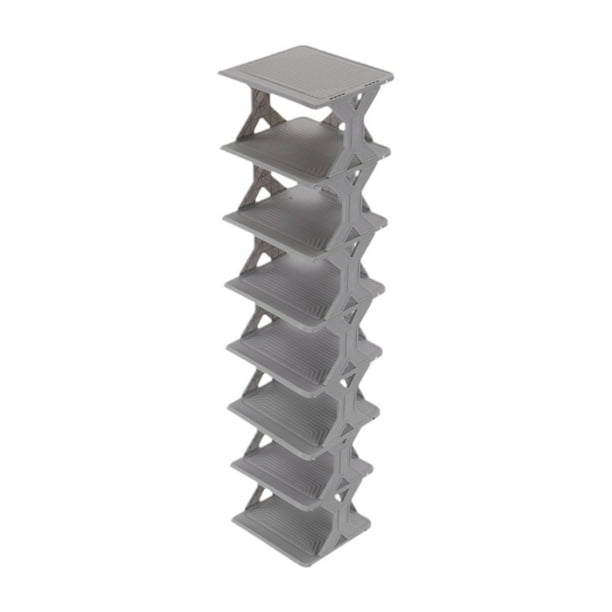Zapatero vertical, zapatero de esquina estrecha, resistente, ahorra espacio, organizador de almacenamiento para armario, apartamento, pasillo, garaje, 8 niveles