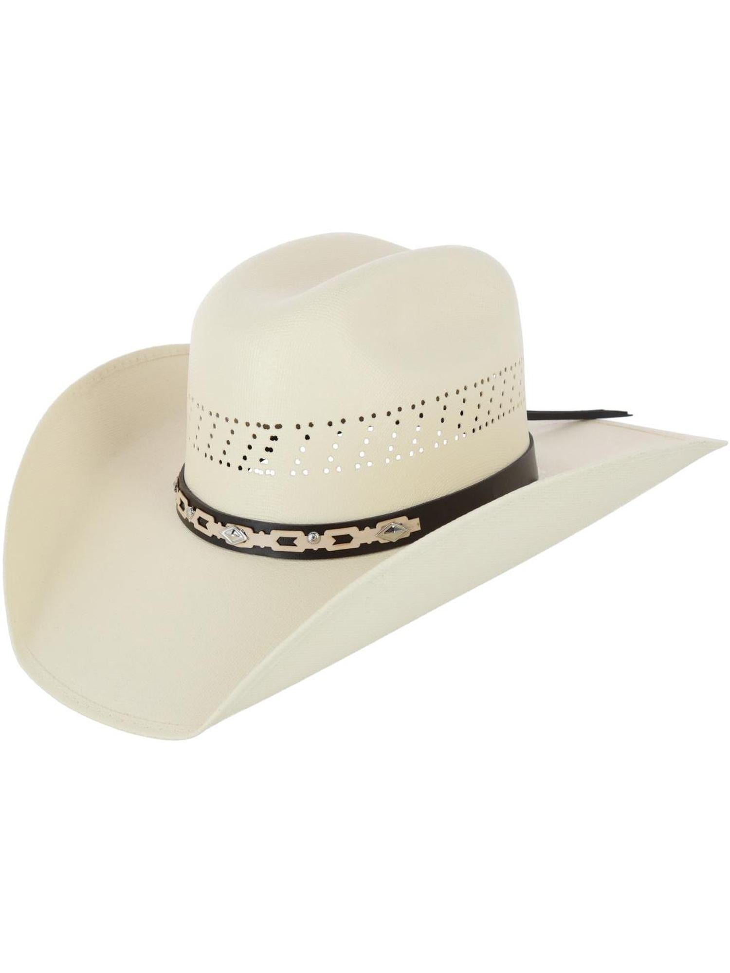 CTM  Buffalo Crown Canvas Western Hat with Geometric Hatband (Men)