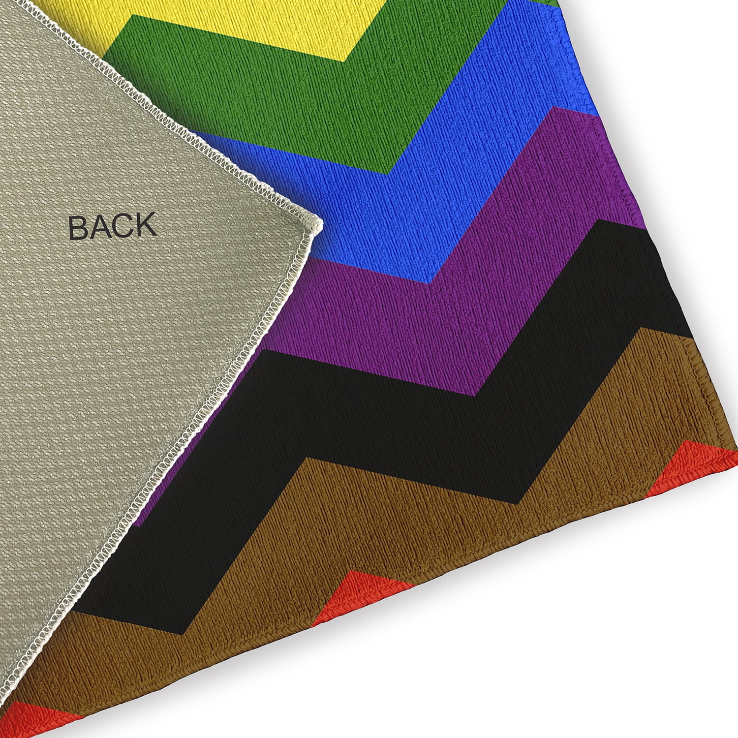 Simply Daisy 4' x 6' Inclusive Pride Chevron Inclusive Pride Chevron Chenille Indoor/Outdoor Rug