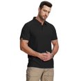 thumbnail image 4 of Camisas Polo para Hombre de 2 Paquetes de Manga Corta Rendimiento Camiseta Deportiva Golf Camisa Táctica Color Negro Puro, 4 of 5