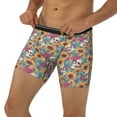 thumbnail image 3 of Picia colorful Skull sunflower Pattern Men's Athletic Long Leg Briefs , Performance Stretch Underwear，Moisture-Wicking, 3 of 7
