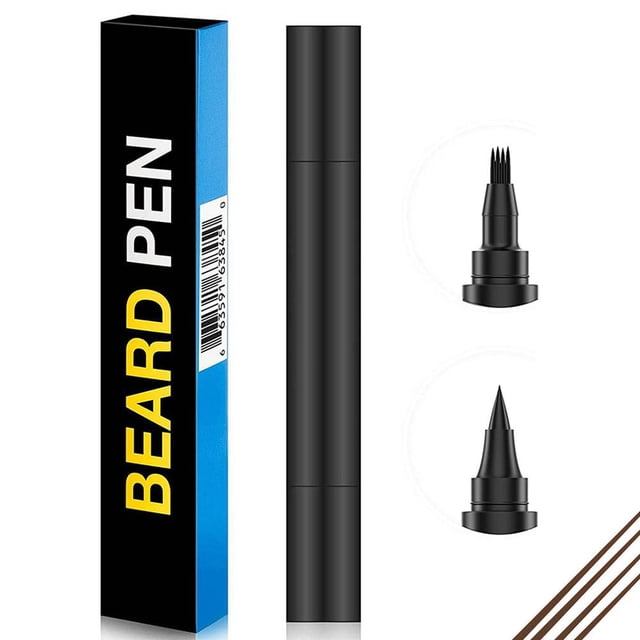 Lápiz de peluquero de doble cabeza para barba, herramienta para colorear para hombres (bolígrafo marrón) Sywqhk Cuidado Belleza