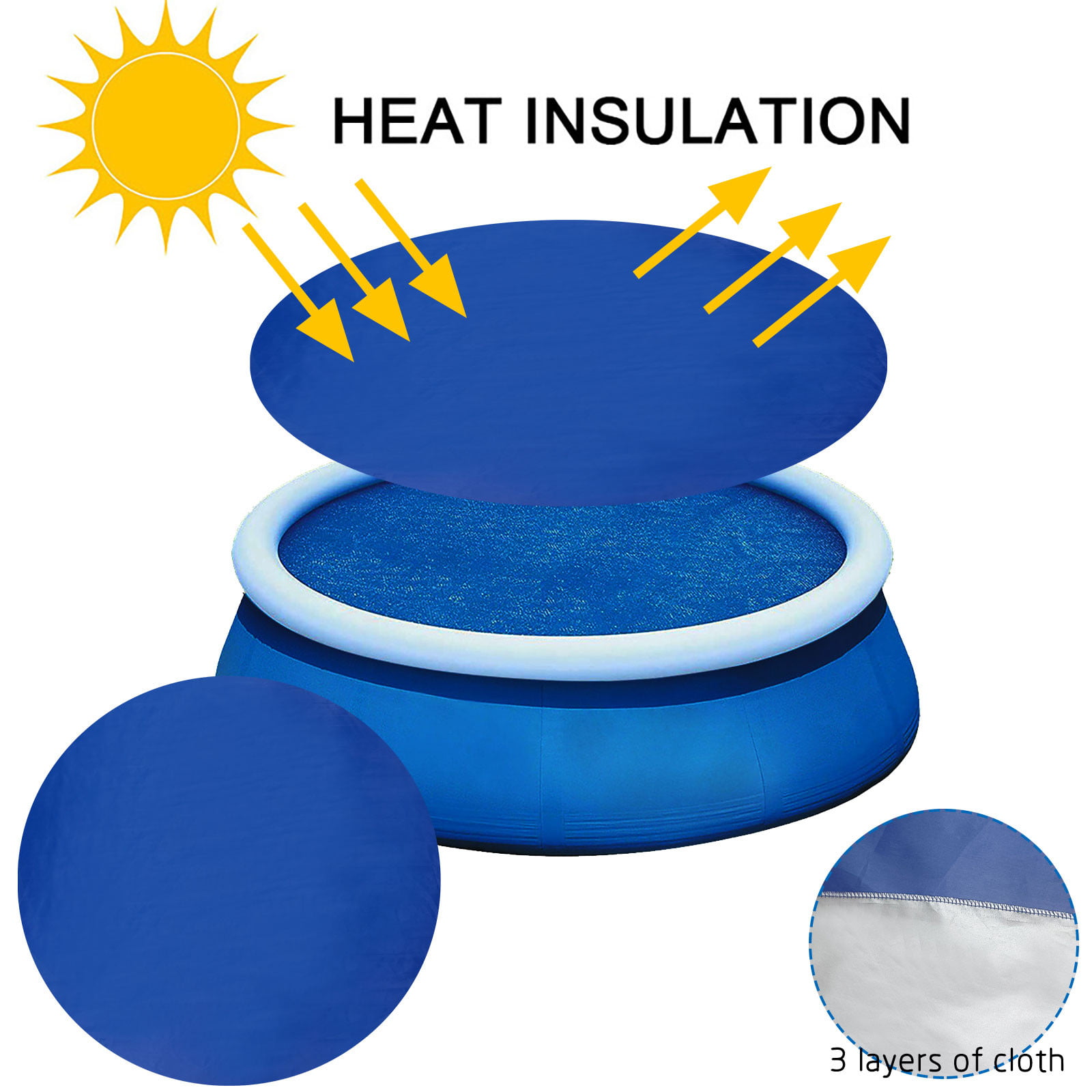 Details about   Round Pool Cover Protector Intex 8 10 12 15 ft Foot Above Ground Blue Protection 