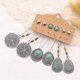 thumbnail image 2 of 6 pares de pendientes colgantes, joyería de moda para mujeres y niñas, pendientes bohemios de estilo nacional vintage con hojas de turquesa, pendientes de perlas y plumas, regalos, 2 of 4