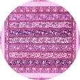 thumbnail image 1 of Ahgly Company Indoor Round Abstract Pink Modern Area Rugs, 3' Round, 1 of 4