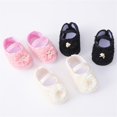 thumbnail image 6 of Durtebeua Toddler Shoes Girl Baby Shoes Fashion Soft Sole Toddler Shoes Pearl Dress Flower Princess Shoes Toddler Shoes Kids Shoes Toddler Girl Shoes Baby Girl Shoes Black,6-9 Months, 6 of 7