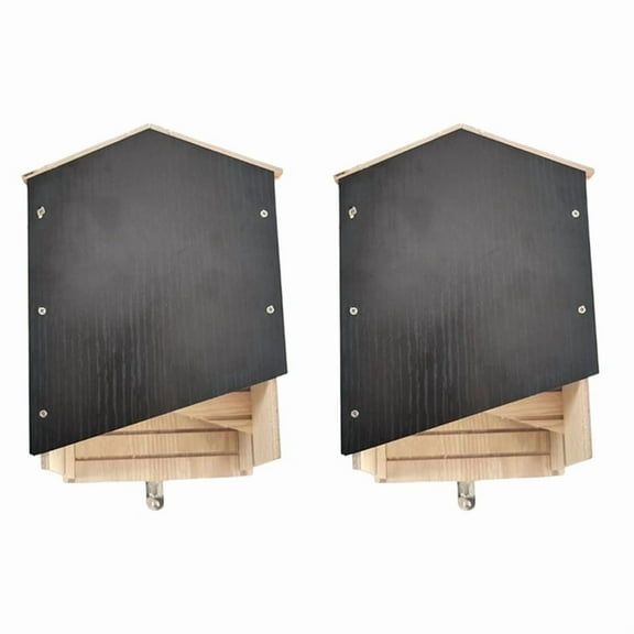 2X Large Outdoor Bat House, Huge Wooden Box, Weatherproof, Untreated Spiral Bat House, Shelter, Garden Accessories B