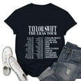 thumbnail image 1 of TayIor Sw1ft Chemises, Tyler Sw1ft Merch, Tyler Sw1ft, Mode Décontractée Imprimée Col Rond Manches Courtes Blouse Femmes Graphique Amateur de Musique Chemises TKFASHION Blanc P, 1 of 7