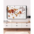 thumbnail image 3 of Outdoor TV Cover 70 to 75 Inch Weatherproof, Fall Thansgiving Waterproof TV Screen Protector for Outside Decor with Zipper and Pocket 68"L x 42"H , Orange Maple Leaf White Wood Texture, 3 of 7