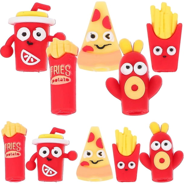 10Pcs Cartoon Pencil Caps Pencil Covers Pencil Extenders Pencil Protectors (Random Style)