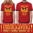 thumbnail image 2 of Funny Thanksgiving Shirts for Women Fall Shirts Red Black Turkey Shirt Regular Fit 100% Cotton Ringer Tee, 2 of 6