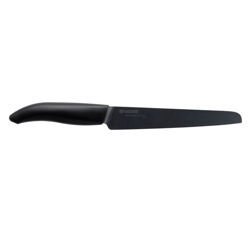 Kyocera Revolution Black Ceramic 7 Inch Serrated Bread Knife with Black