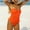 Orange, variant on New & Trending NMMUED One Piece Swimsuit Women, Strapless Swimsuits for Women, Ruffle Swimsuits for Women, Tummy Control Swimsuits for Women, Full Coverage Swimsuits for Women, Green L