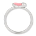 thumbnail image 2 of Sterling Silver Stackable Expressions Polished Pink Enameled Heart Ring Size 8, 2 of 5