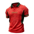 thumbnail image 2 of Mens Polo Shirts Short Sleeve 2026 Mexico Soccer Jersey Golf Top Button Down 3D Print Summer Tee Red XXL, 2 of 4