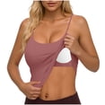 thumbnail image 2 of MYAOYI Womens Tank Tops with Built in Bra Ribbed Camisole Tops Spaghetti Straps, 2 of 5