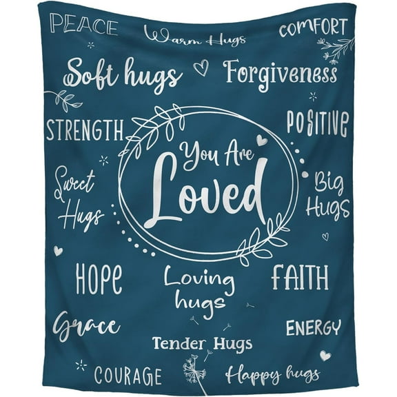 Inspirational Gifts for Women - You are Loved Soft Fleece Throw Blanket 50x60 in - Birthday Motivational Encouragement Healing Gifts for Women Christian