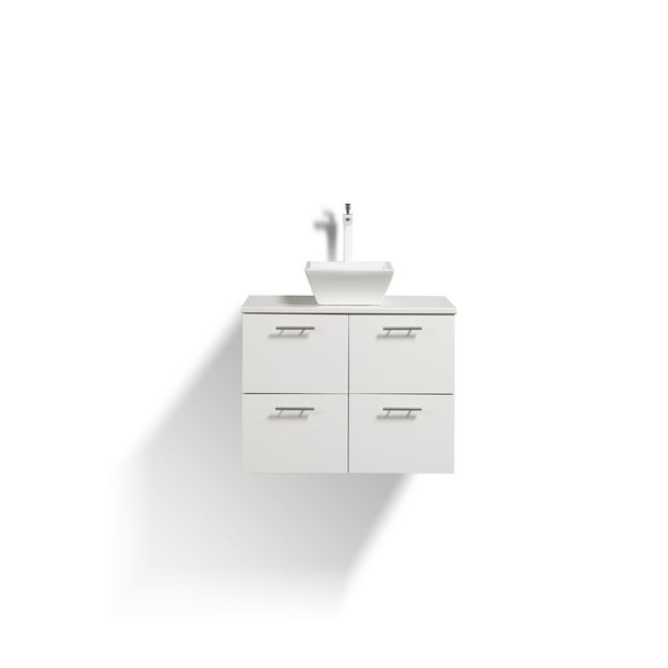 Eviva Luxury 40 Inch White Bathroom, 40 Inch Bathroom Vanity With Vessel Sink