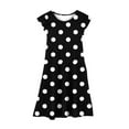 thumbnail image 4 of TGSLY Girls Polka Dot Printed Dress Cute Summer Tween Boho Flutter Sleeve Tiered A Line Beach Sundress Loose Flowy Dresses with Pockets Black 14-15 Years, 4 of 7