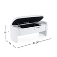 thumbnail image 2 of Elegant Long - shaped Storage Ottoman Bench of boucle material with Simple and Grand Design, White, 2 of 6