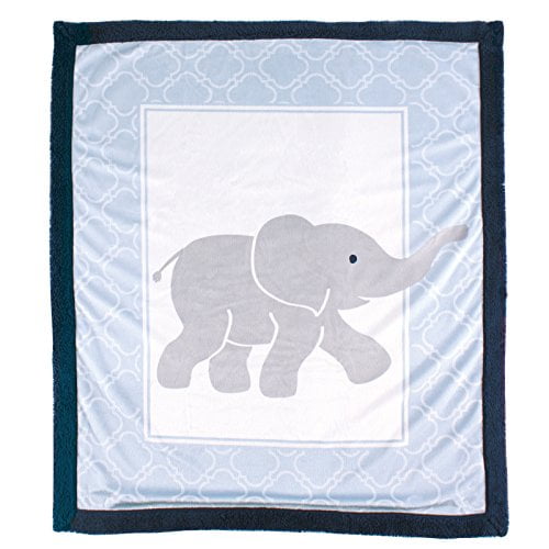 Luvable Friends Unisex Baby Plush Blanket With Sherpa Back Elephant One Size Walmart Com Walmart Com