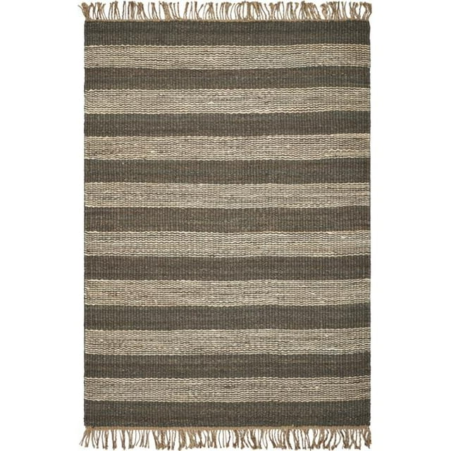 HomeRoots 353021 5 x 7 ft. Jute Slate & Ivory Area Rug